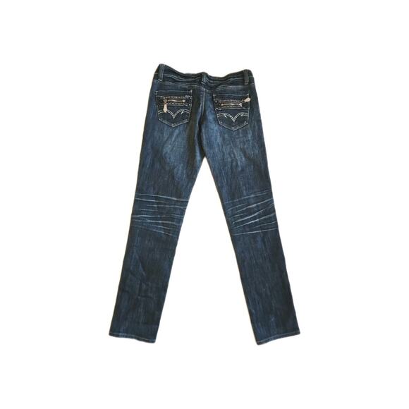 Y&Z Jeans Womens Size XL Mid Rise Embroidered Rear Blue Denim Pants - Picture 1 of 2